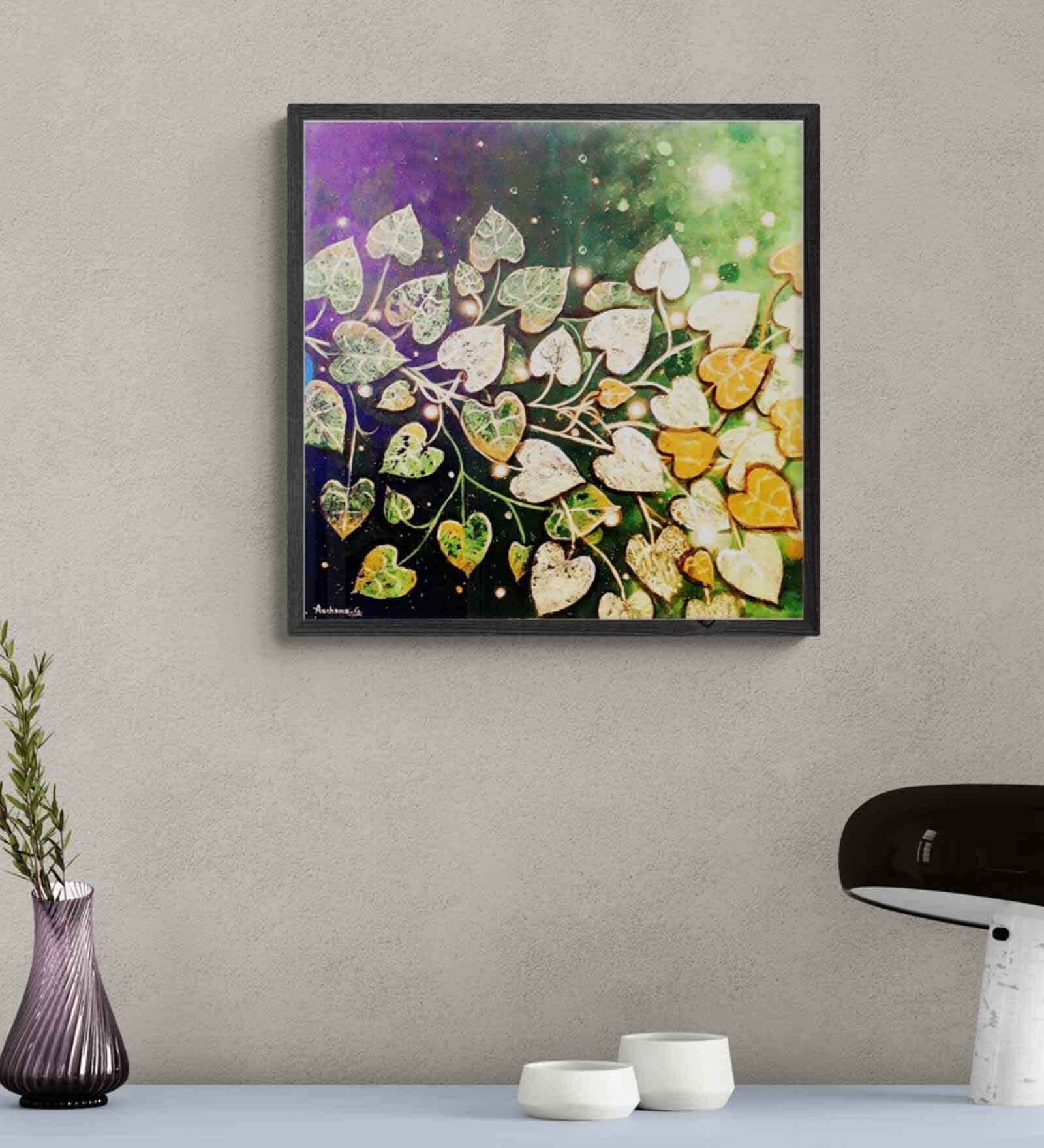 Leaf Abstract || Handmade Acrylic Paint On Canvas Unframed