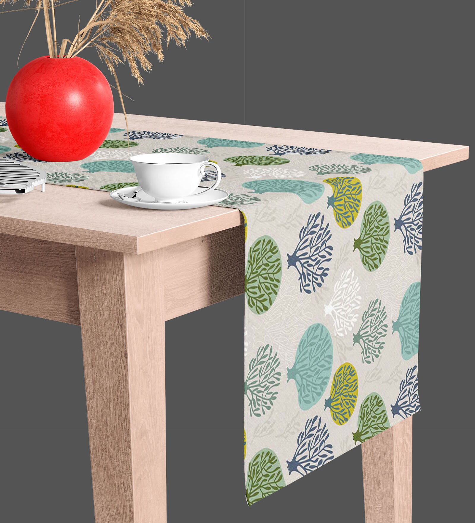 Buy Leaf Art Multicolor (84 x 12) Cotton Canvas Table Runner at 56 OFF