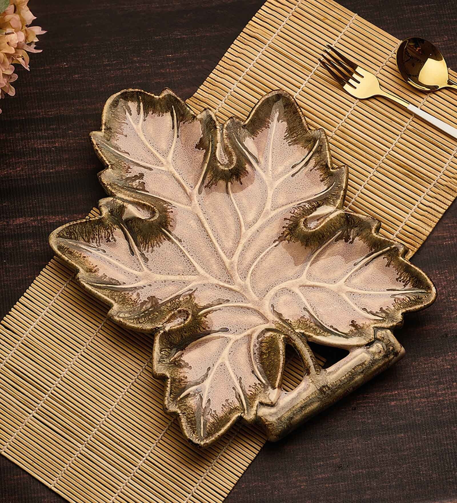 Leaf Ceramic Serving Platter (1 Piece)