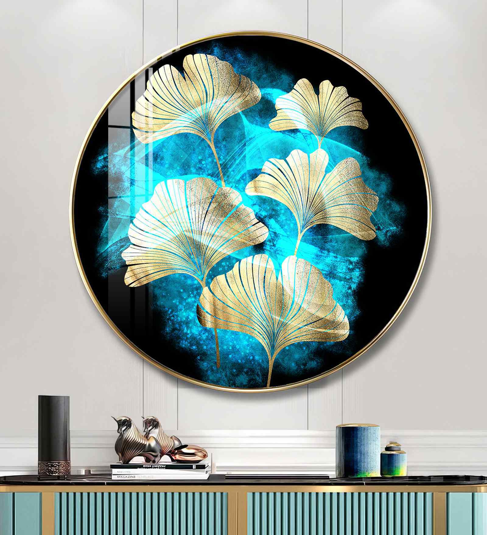 Leaf Medley Acrylic Round Wall Art