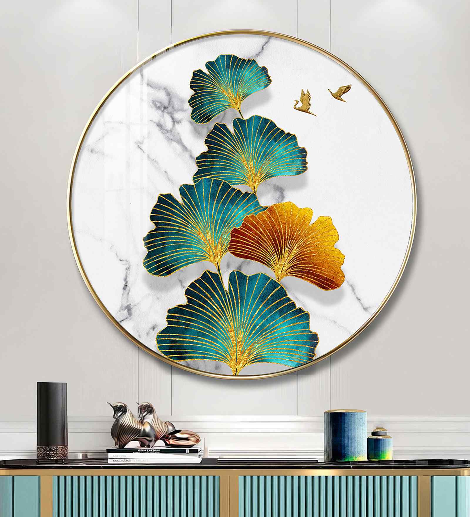 Leaf Of Serenity Acrylic Round Wall Art