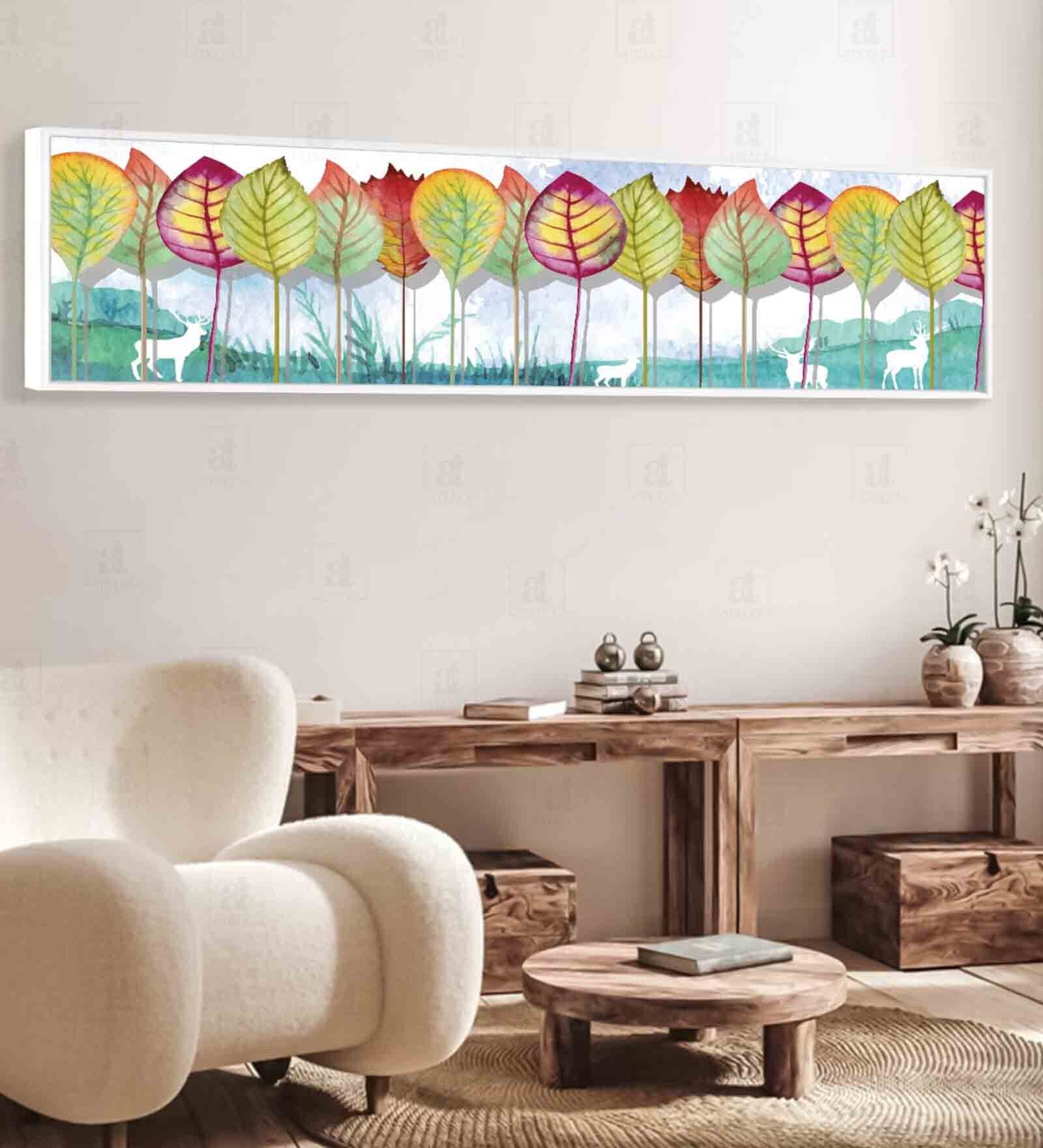 Leafs With Dear Canvas Art Print