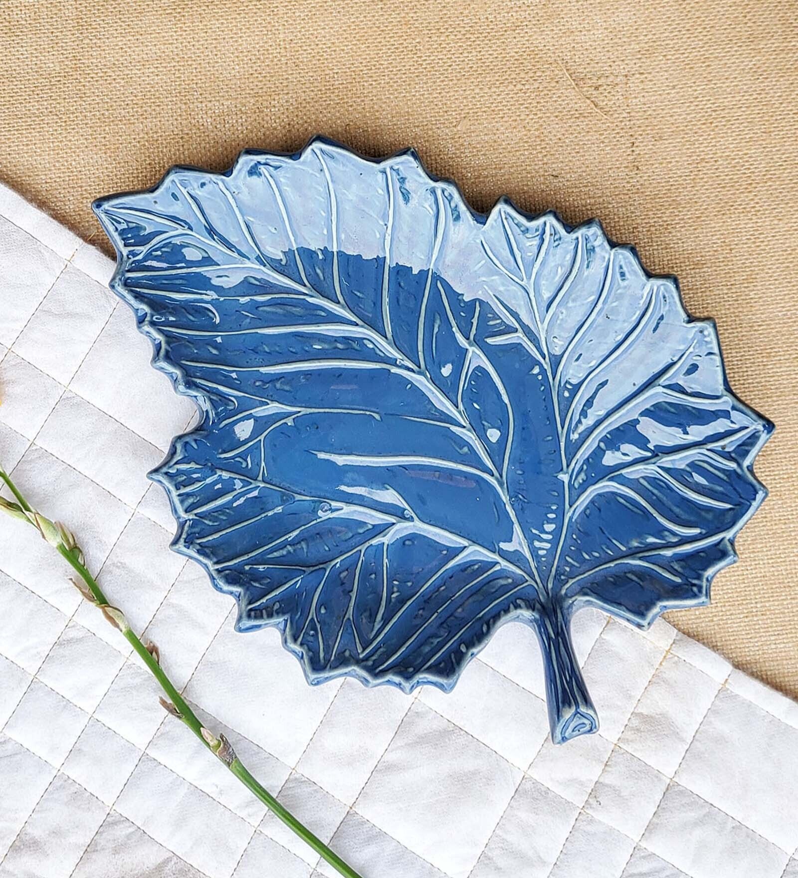 Leafy Ceramic Serving Platter