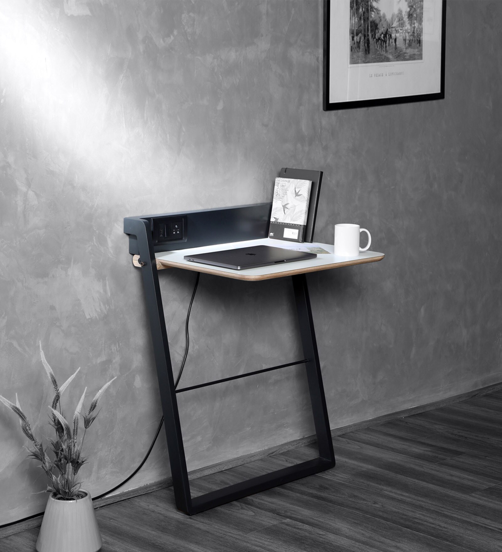 Leaning Writing Table in Black Colour