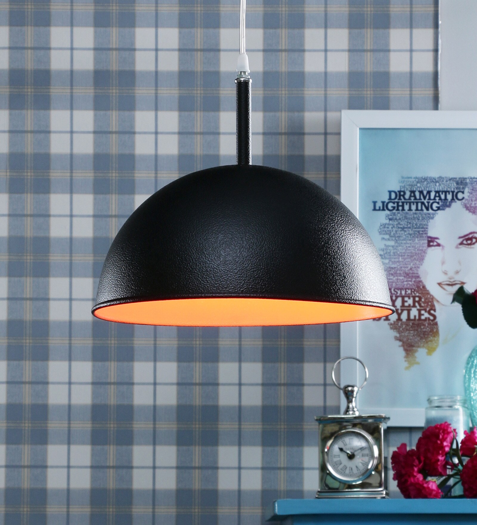 Black Metal Single Hanging Light