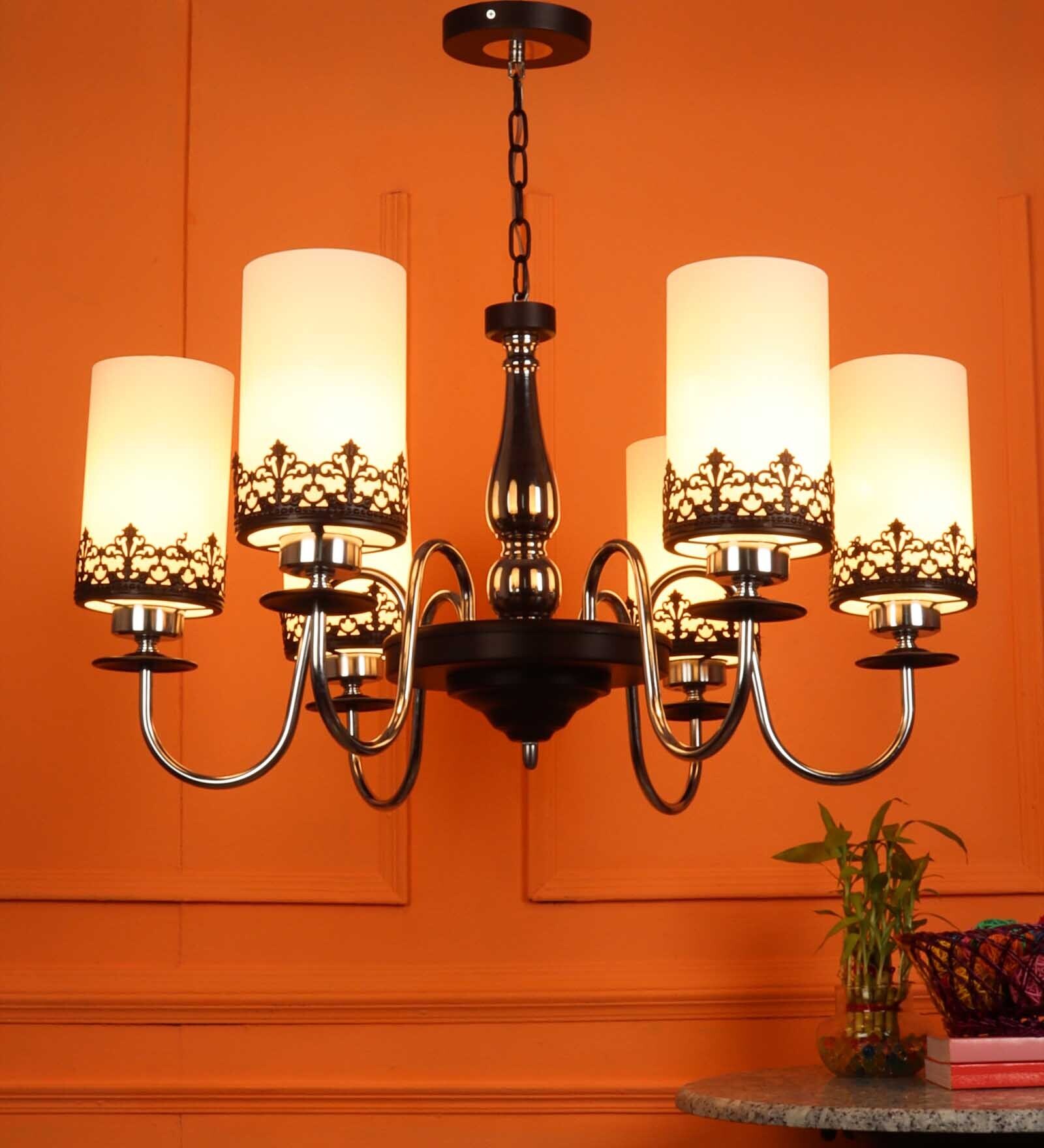 Learc Designer Lighting Wrought Iron Rustic Finish Chandelier Ch462-6