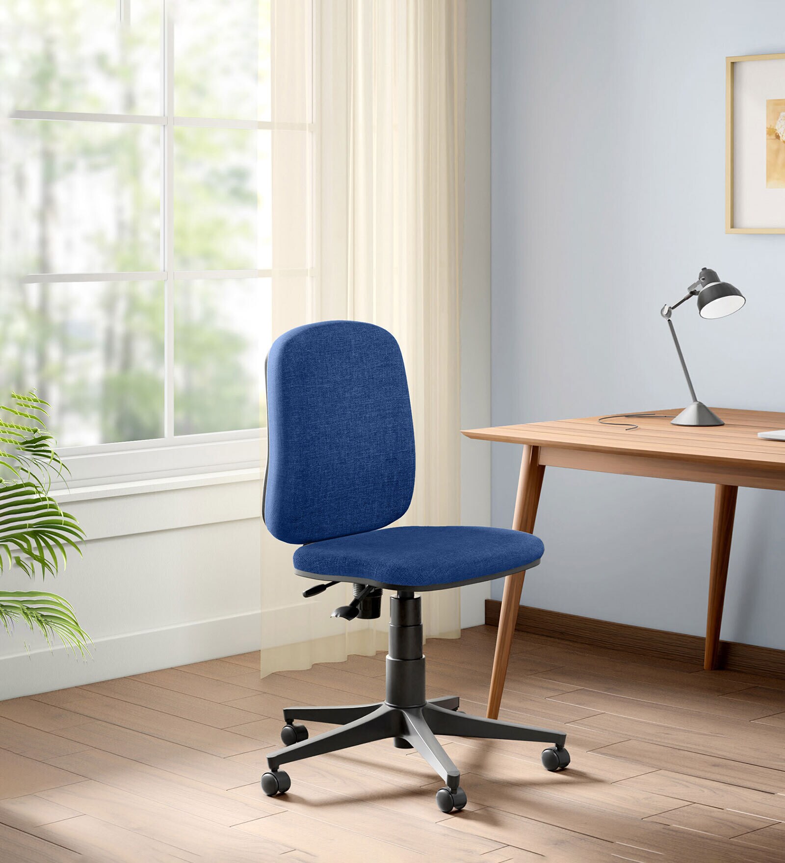 Learn Fabric Guest Chair In Royal Blue Colour