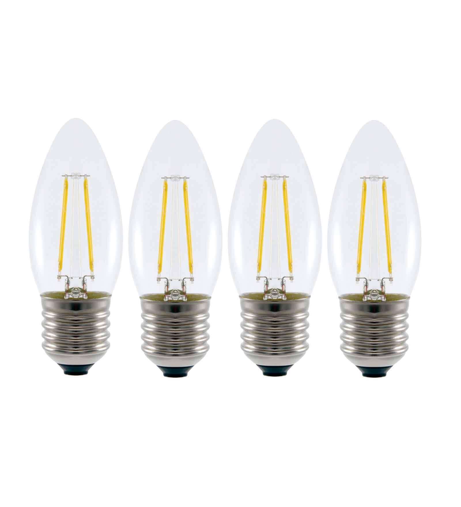 3W E27 Warm White LED Filament Bulbs (Set of 4)