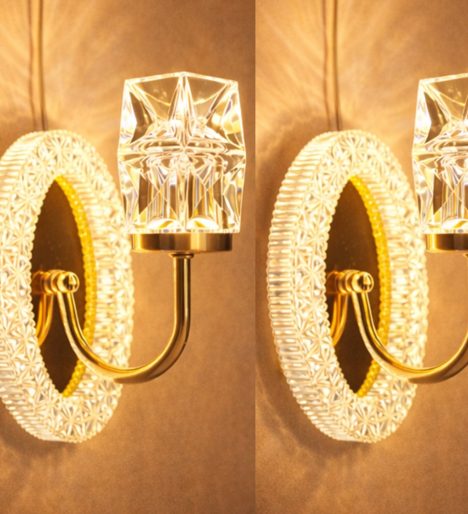 Golden LED Novelty Wall Light LED04 Set of 2