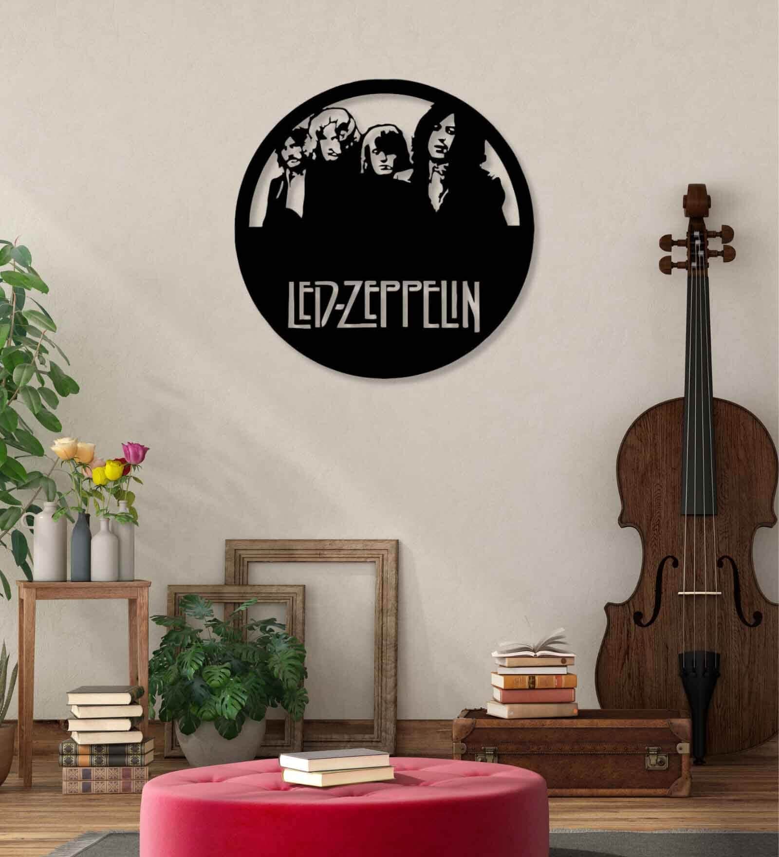Led Zeppelin Black Mild Steel Wall Art