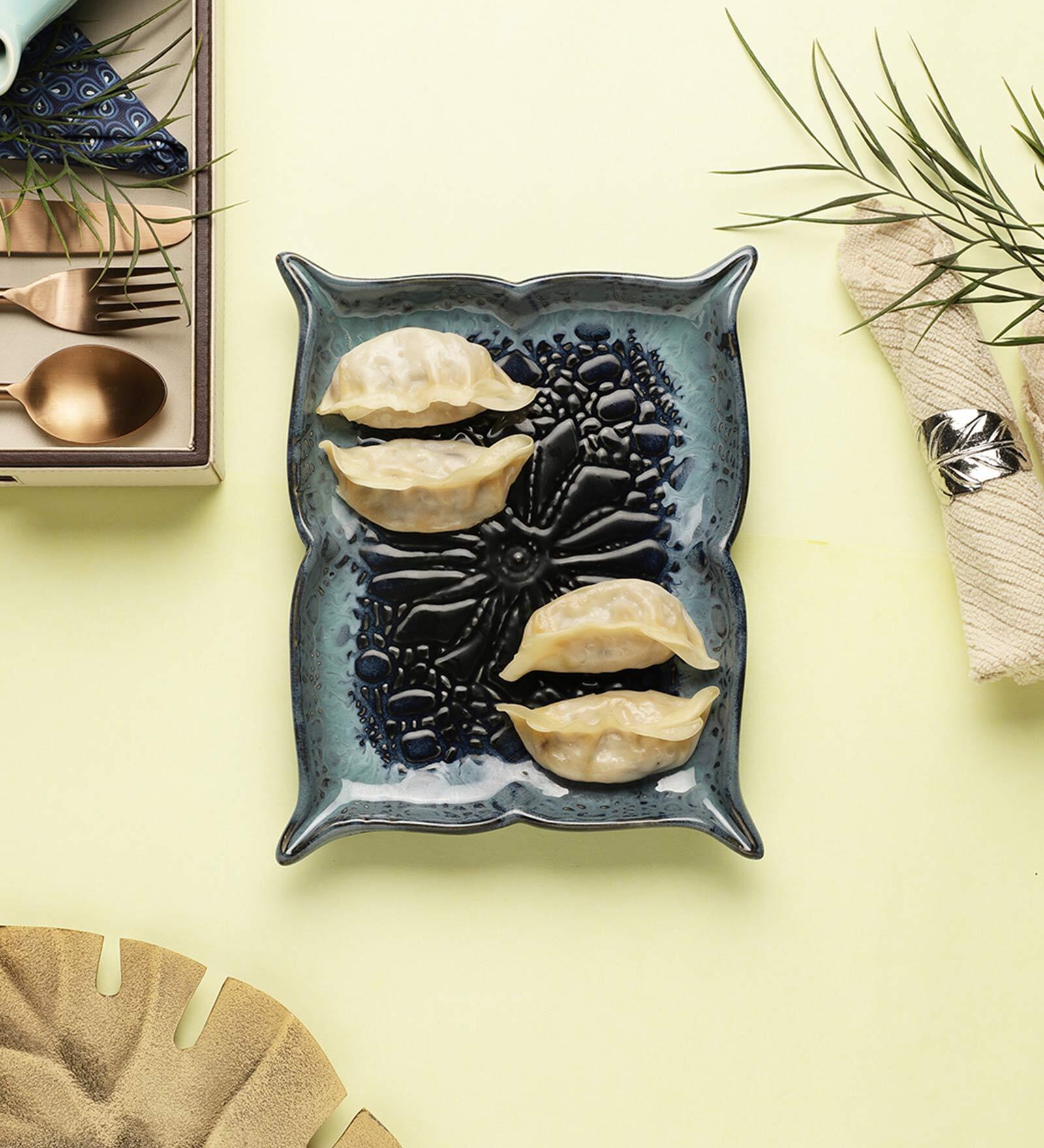 Buy Leher Blue 8 Inch Ceramic Appetizer Platter at 26 OFF by Vareesha