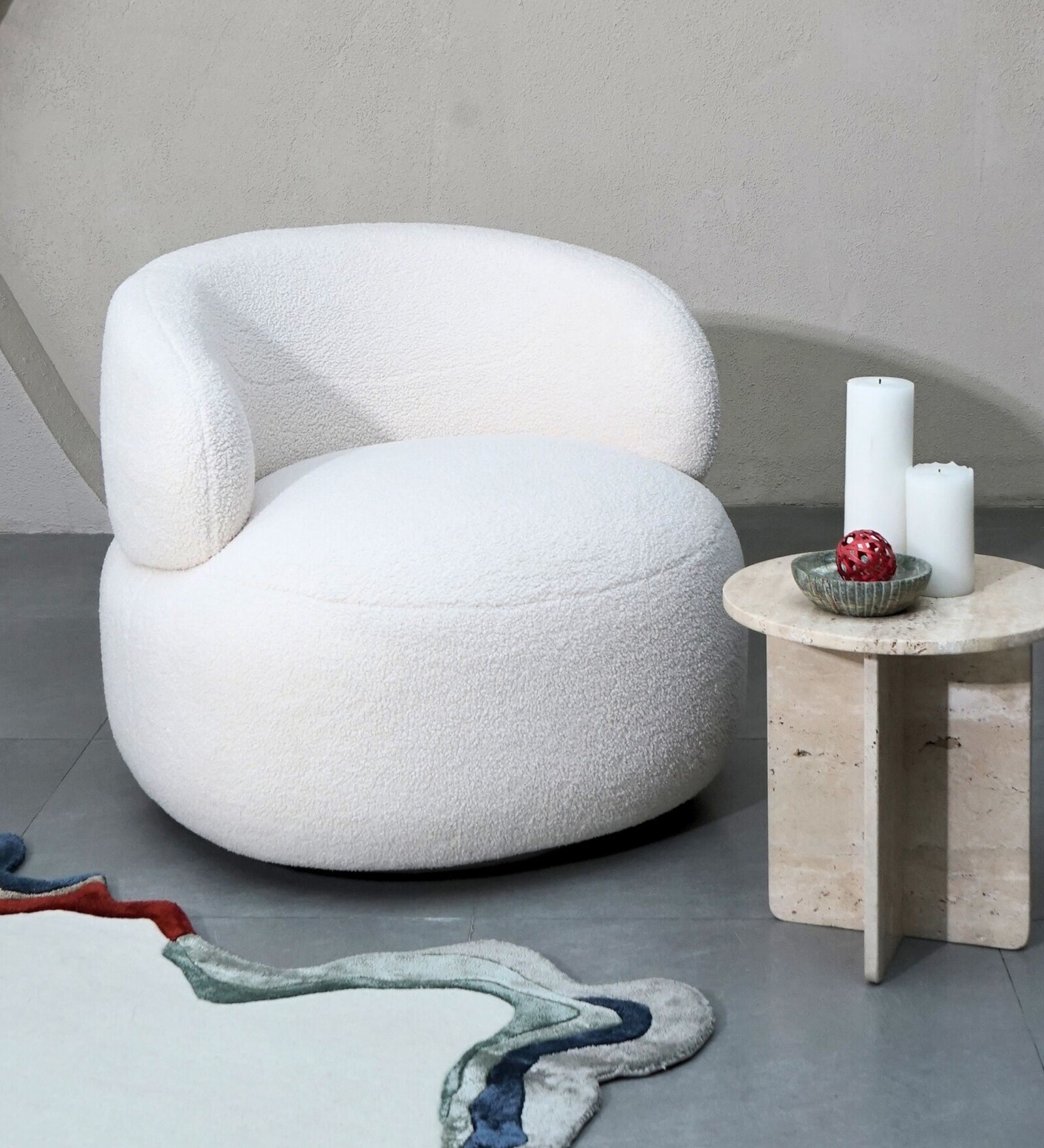 Buy Leia Boucle Ergonomic Chair in White Colour at 100% OFF by Muun ...