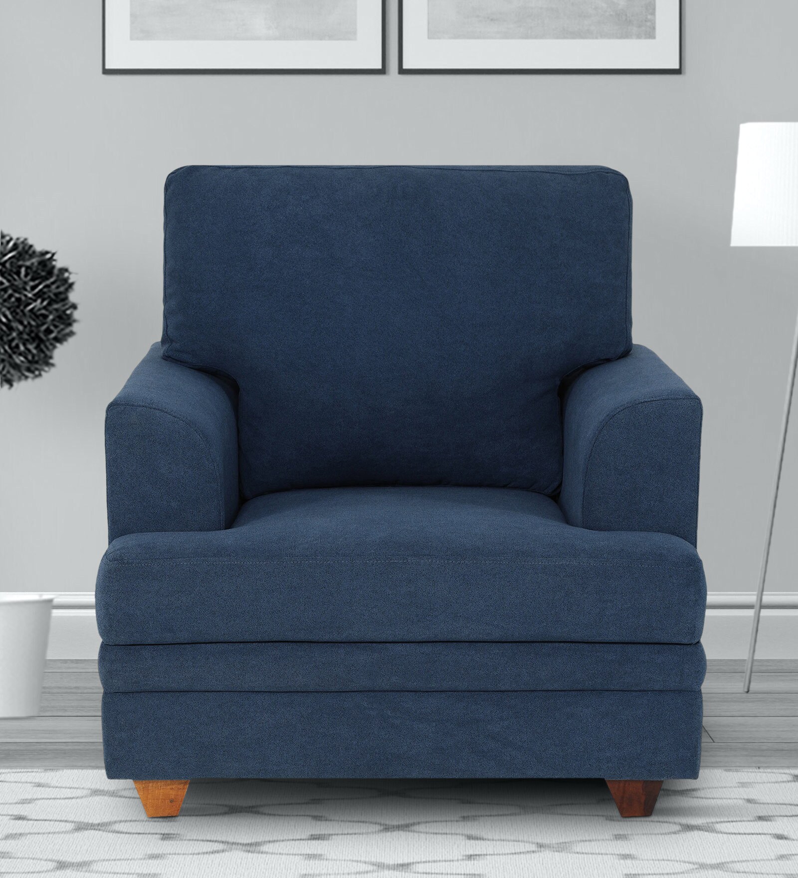 Buy Leipzig 1 Seater Sofa in Blue Colour at 42 OFF by Solace Craft