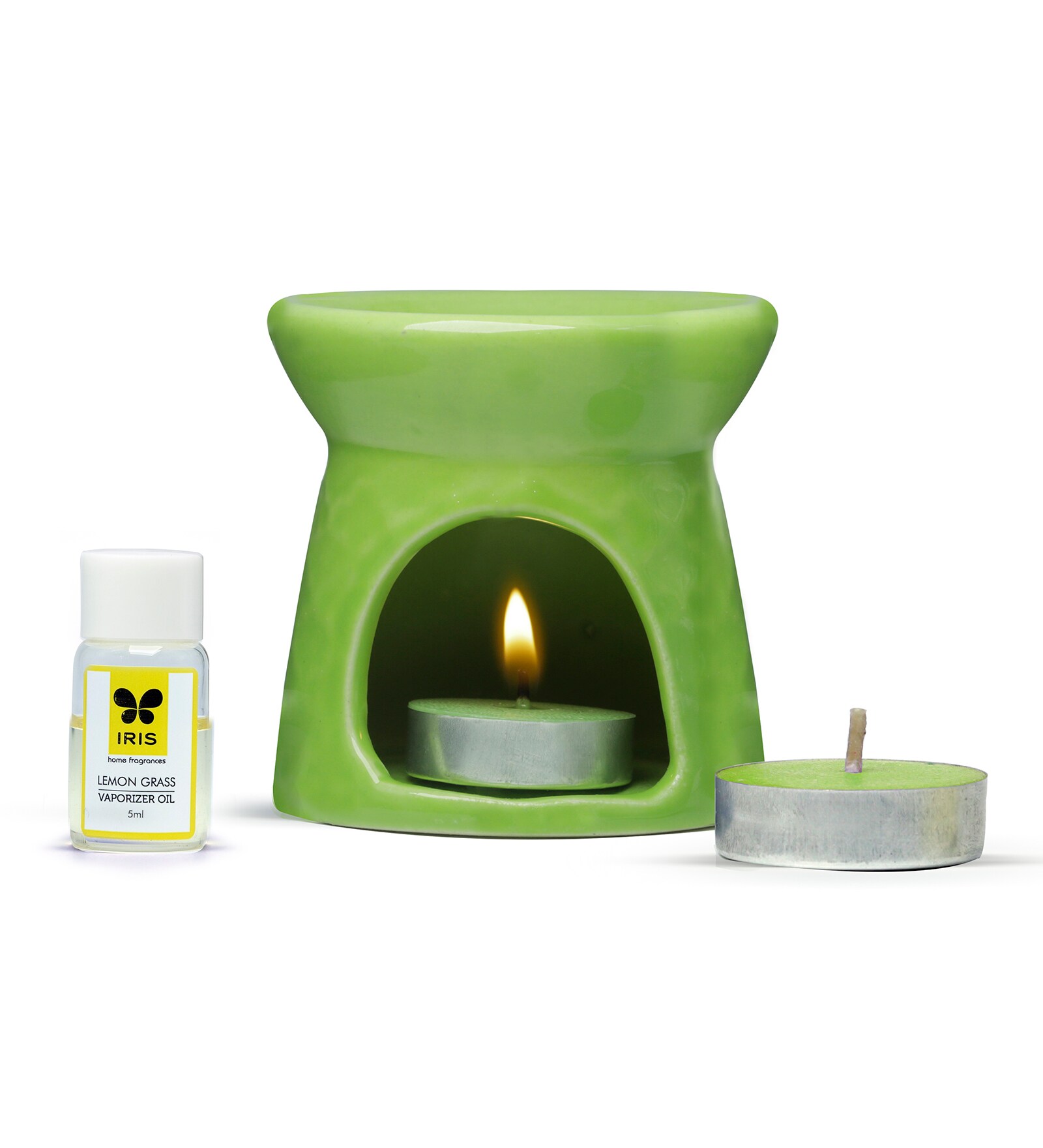 Lemon Grass Fragrance 1 ceramic vaporizer, 5ml oil and 2 tealights