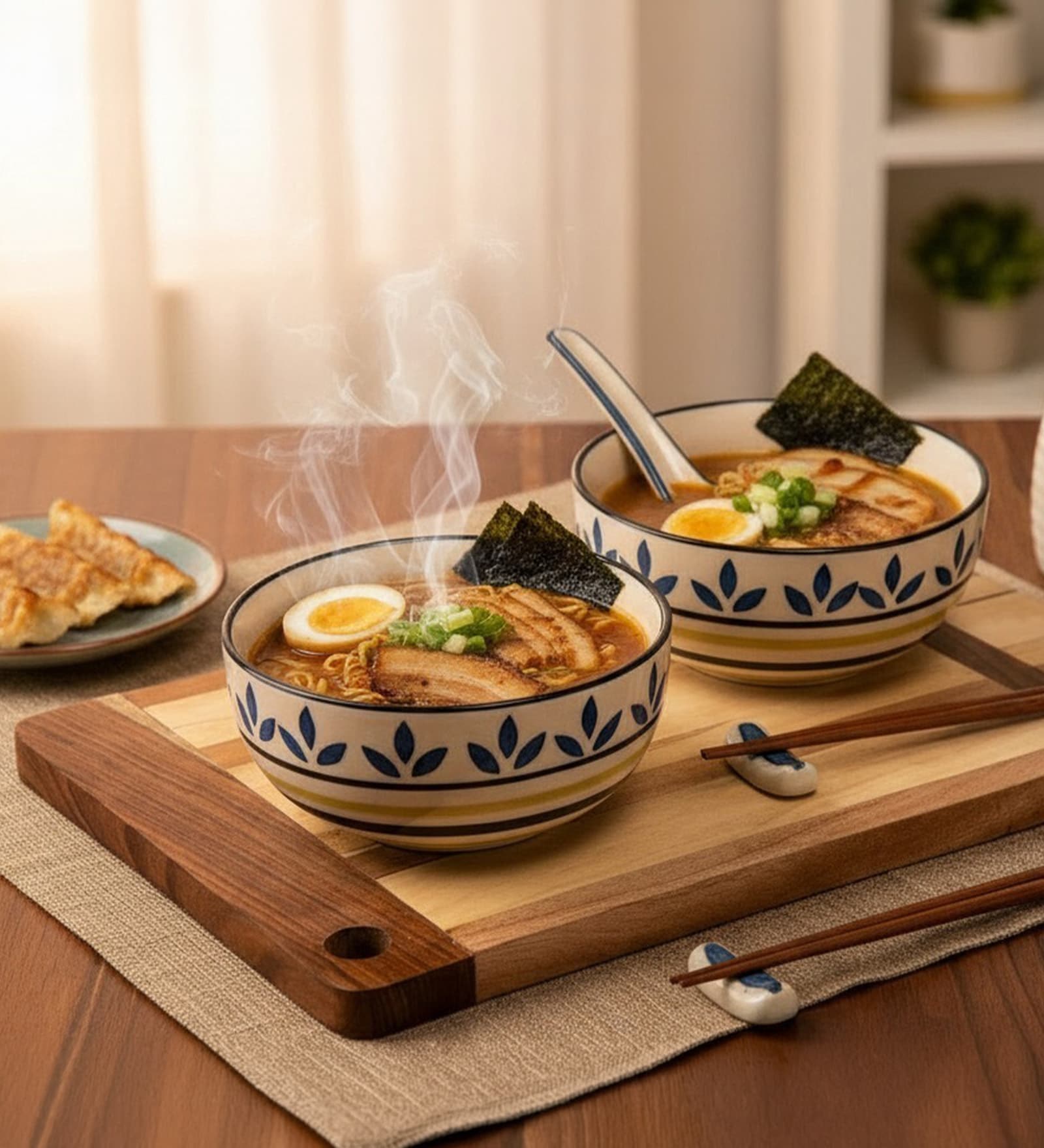 Lemon Leaf Bloom Ceramic Bowl Set of 2(300ml Each)