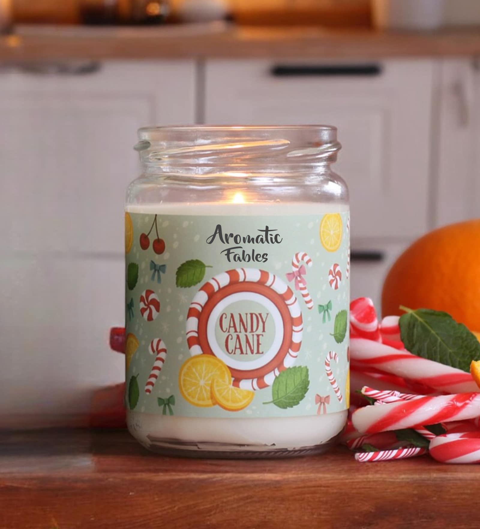 Lemongrass Holiday Candle A Refreshing Festive Scent in a Glass Jar