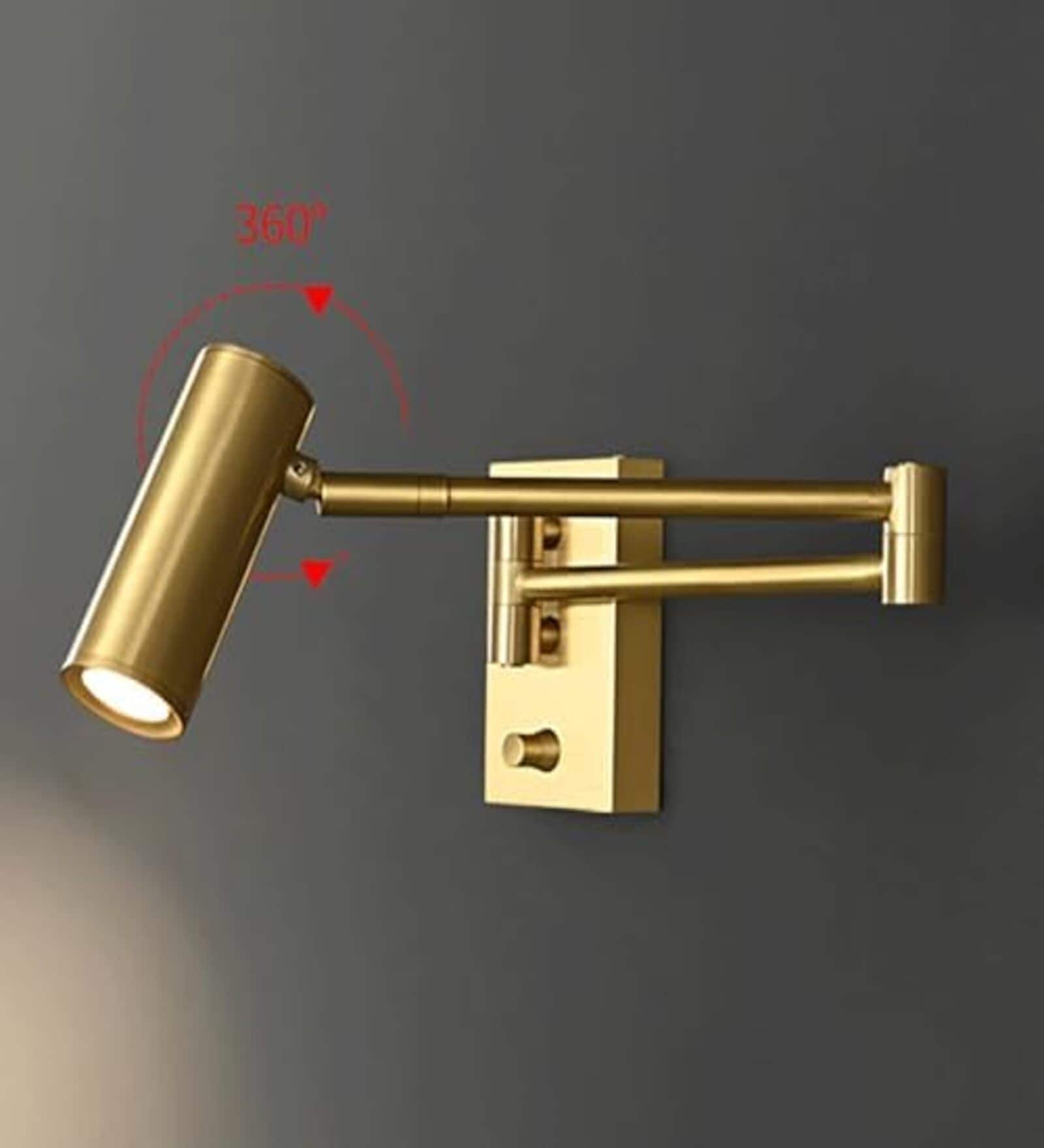 Leo Adjustable Wall Light Gold Body Modern Reading Spot Wall Lamp for Bedroom Living Room