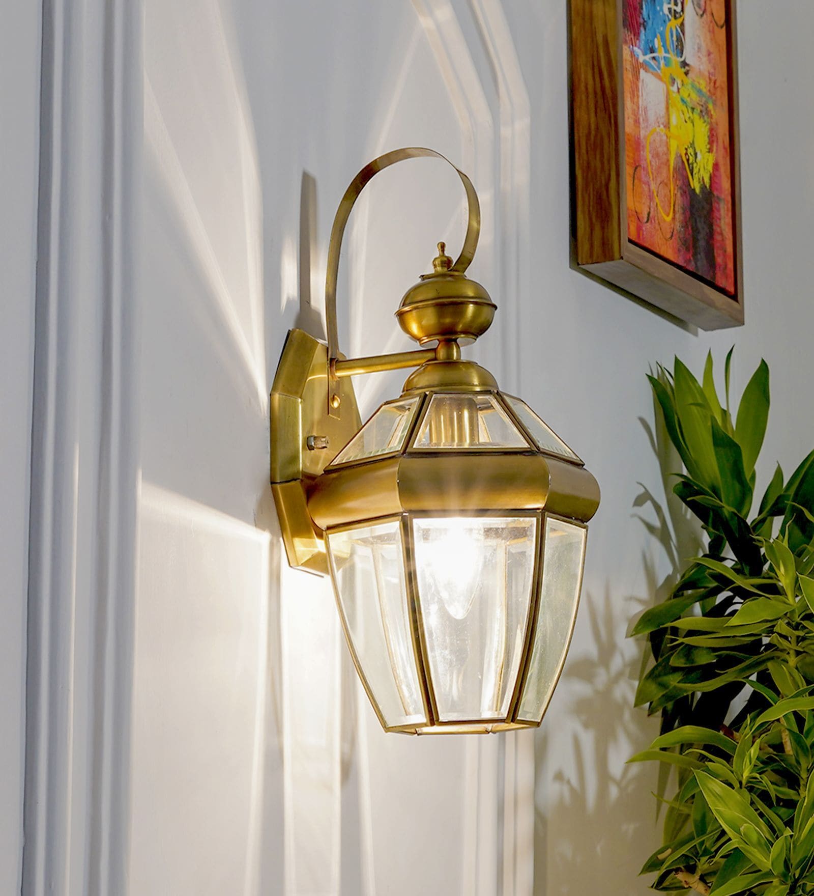 Leopold Classic Brass & Glass Wall Light