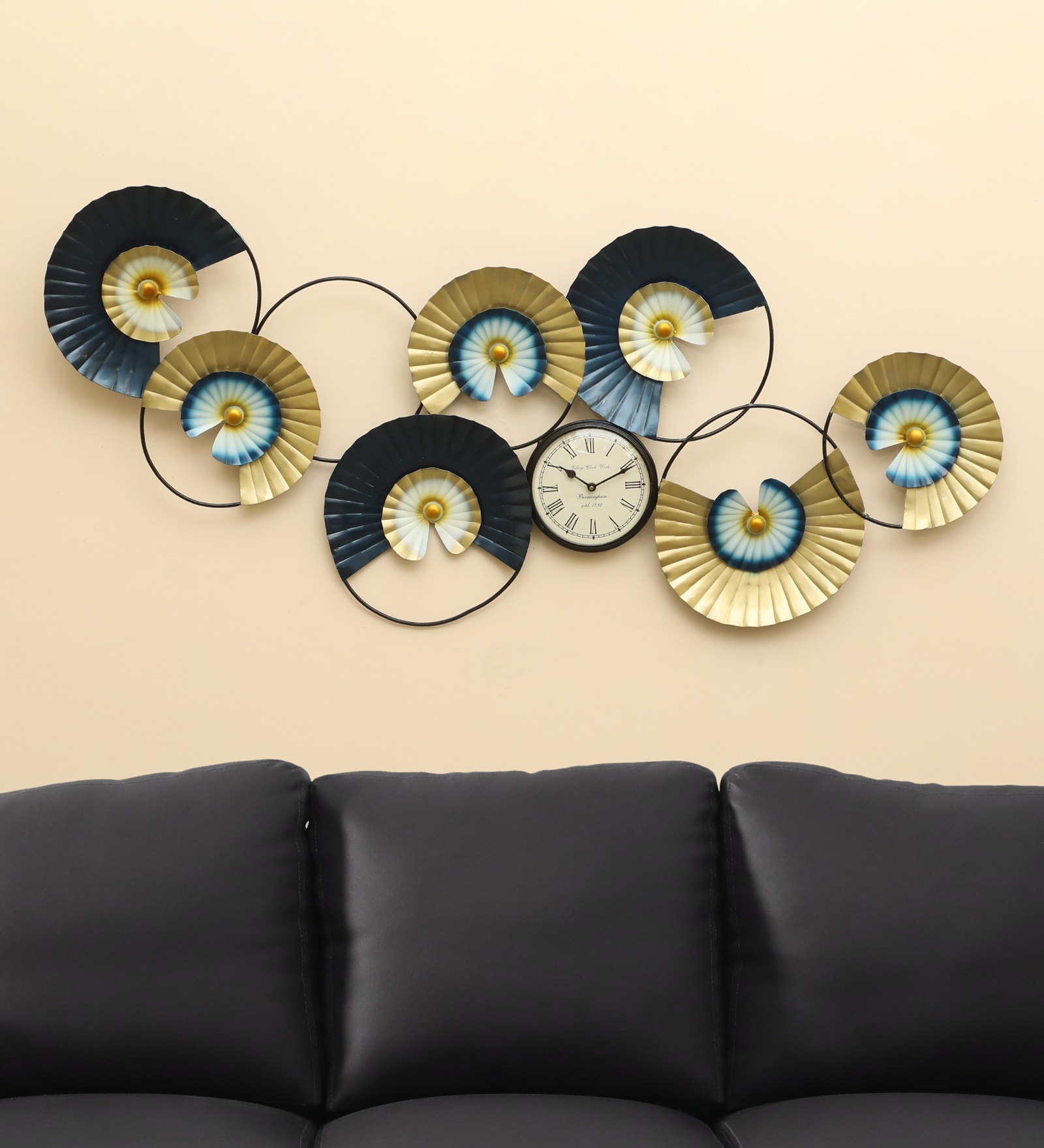 Levan Abstract Circle Wall Decor With Clock