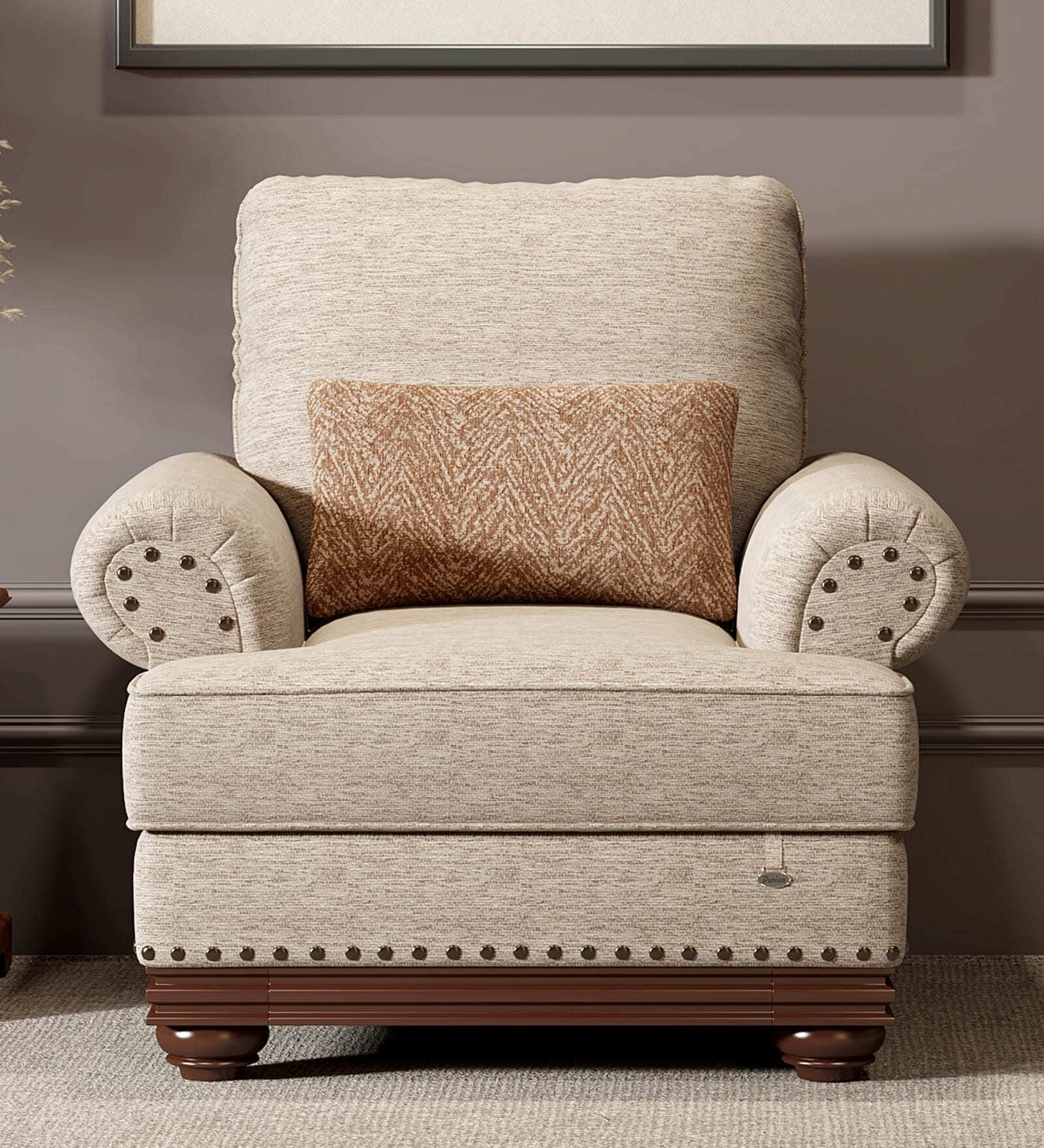 Lewis 1 Seater Sofas In Beige Colour Lewis 1 Seater Sofas In Beige Colour
