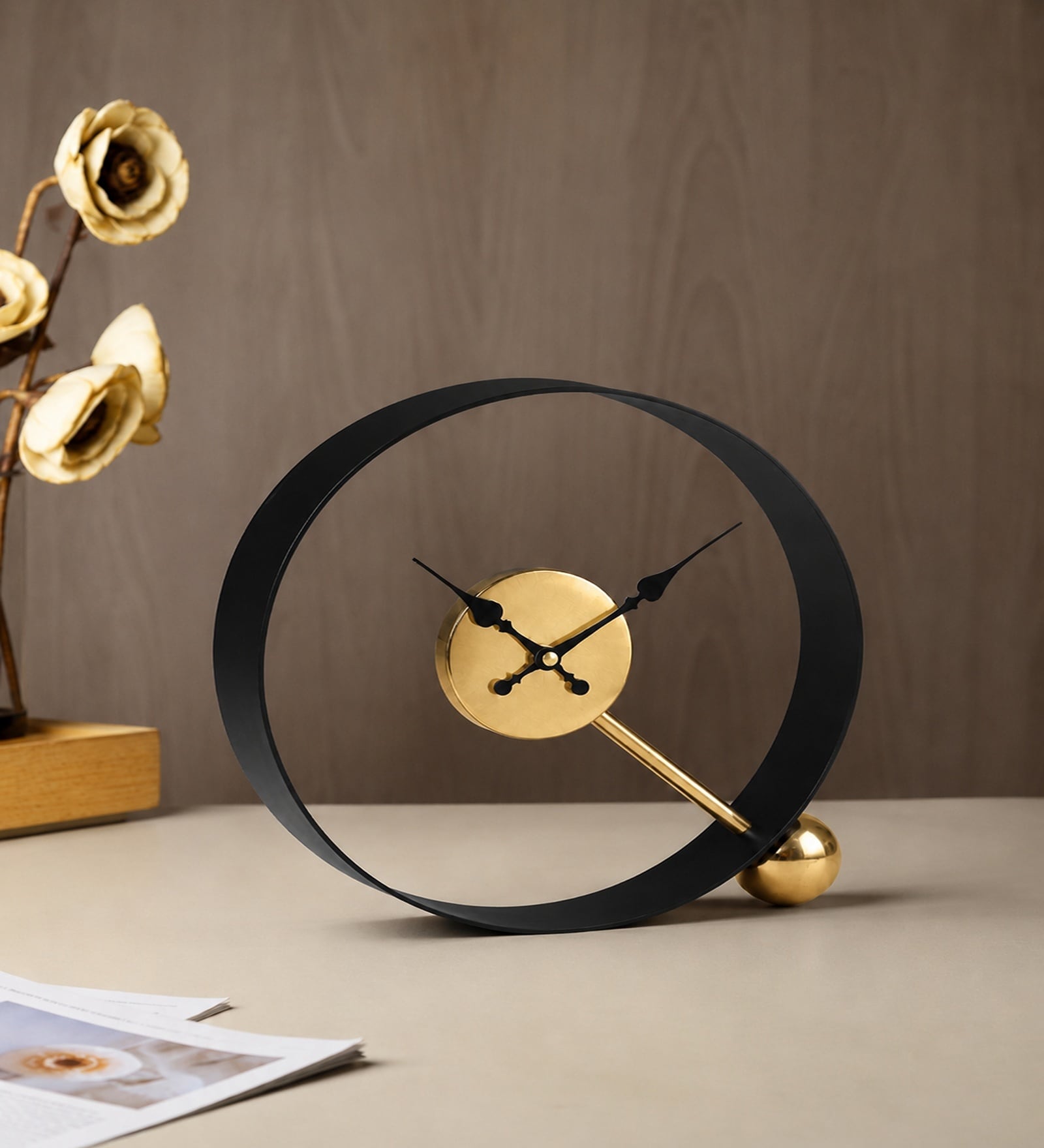 Gold Lexitron Table Clock