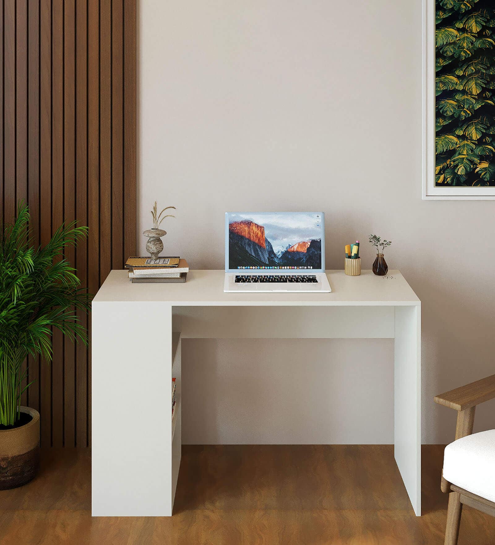 Lexus Study Table In Frosty White Finish