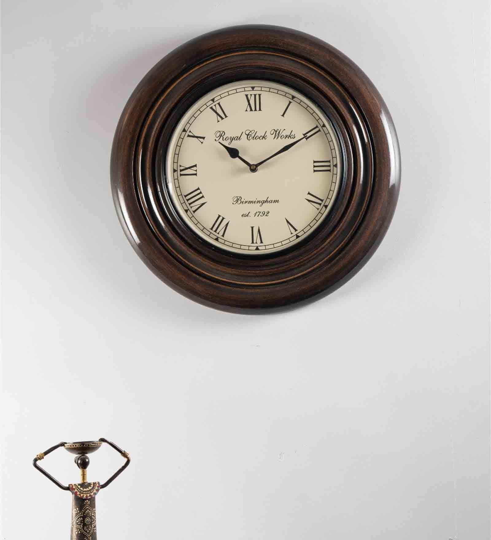 Leya Brown MDF Wall Clock