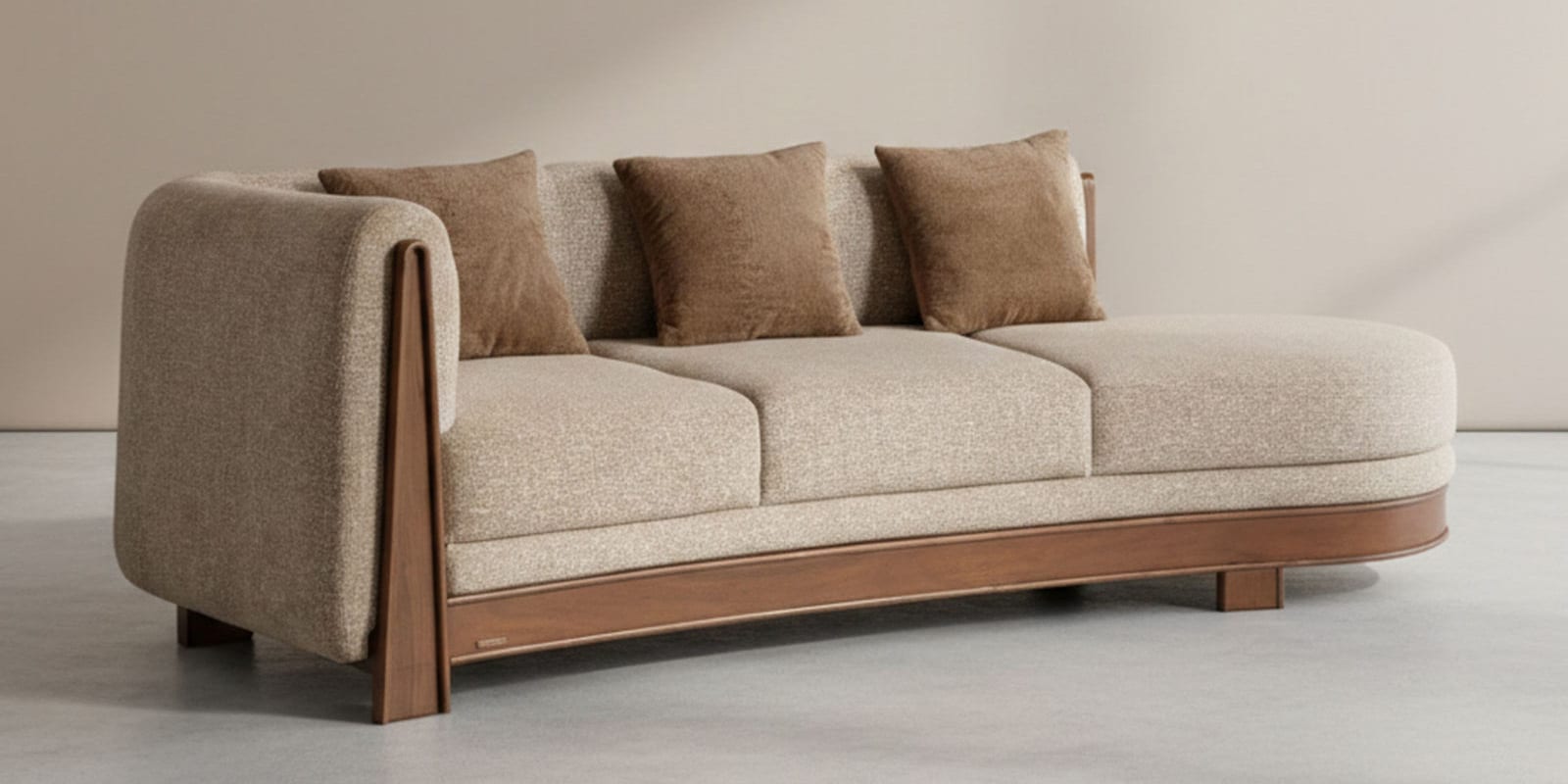 Le Roi 3 Seater Sofa In Savanna Beige Color