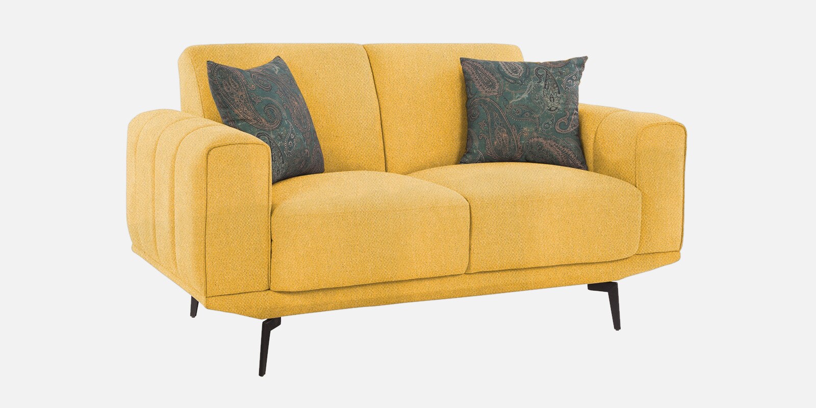 Lebanon Chenille Fabric 2 Seater Sofa In Camel Yellow Colour Lebanon Chenille Fabric 2 Seater Sofa In Camel Yellow Colour
