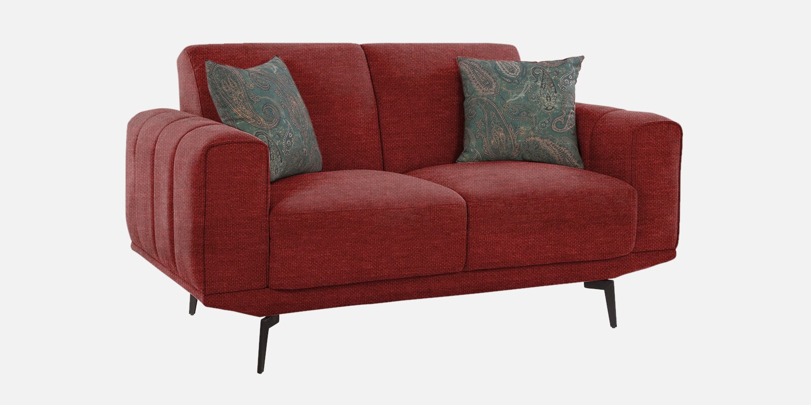 Lebanon Chenille Fabric 2 Seater Sofa In Garnet Red Colour