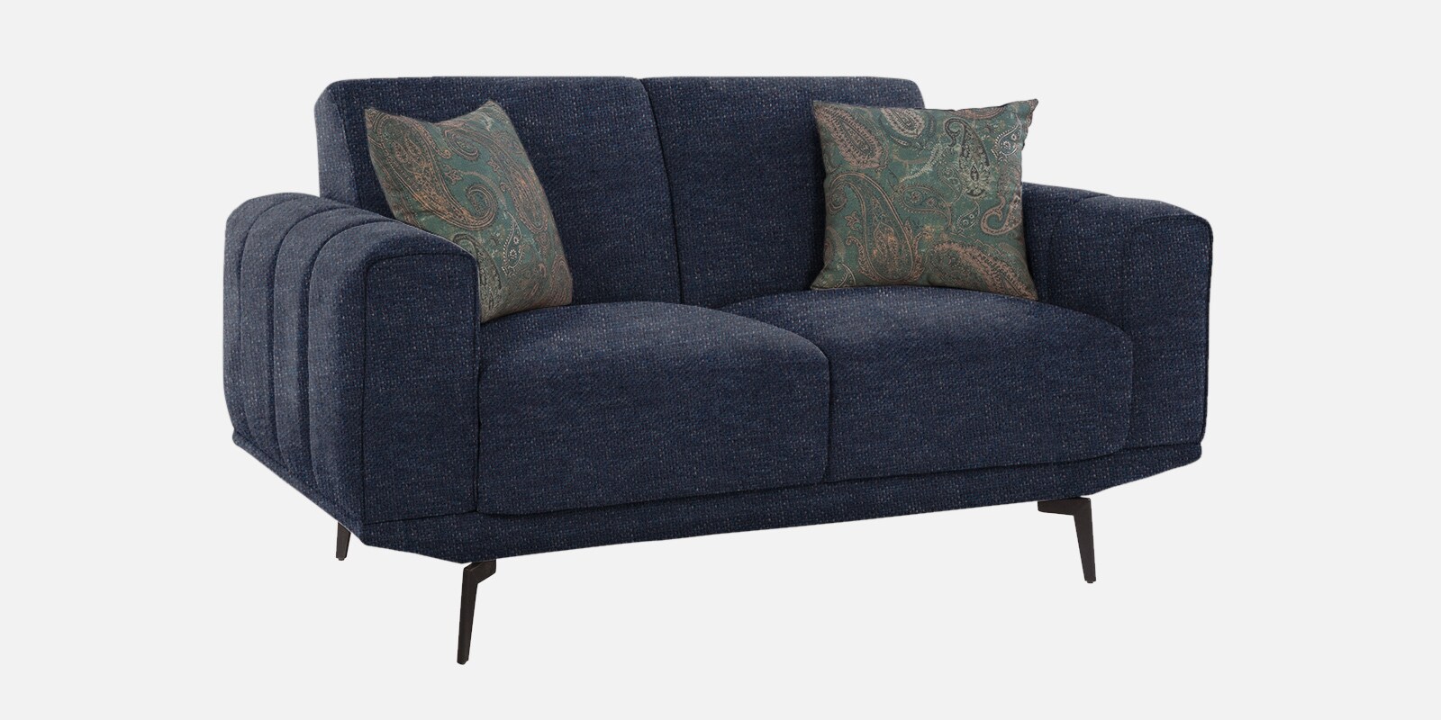 Lebanon Chenille Fabric 2 Seater Sofa In Navy Blue Colour