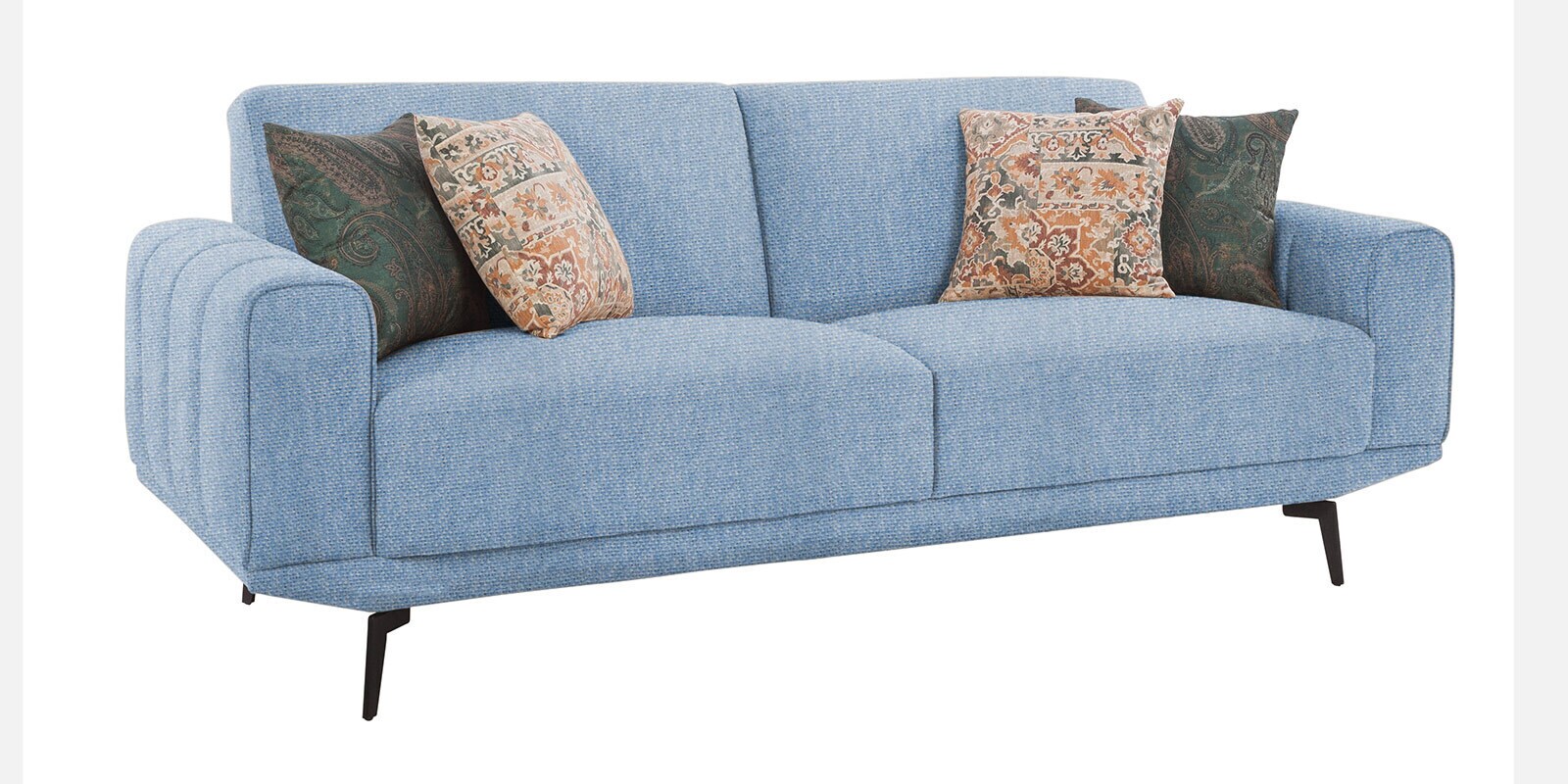 Lebanon Chenille Fabric 3 Seater Sofa In Ice Blue Colour