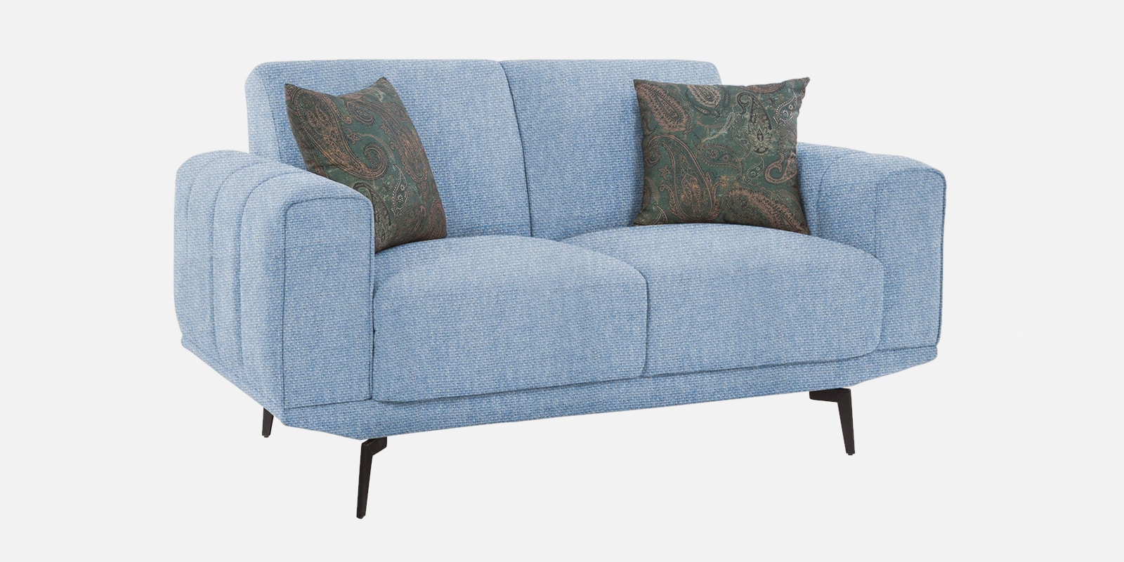 Lebanon Chenille Fabric 2 Seater Sofa In Ice Blue Colour