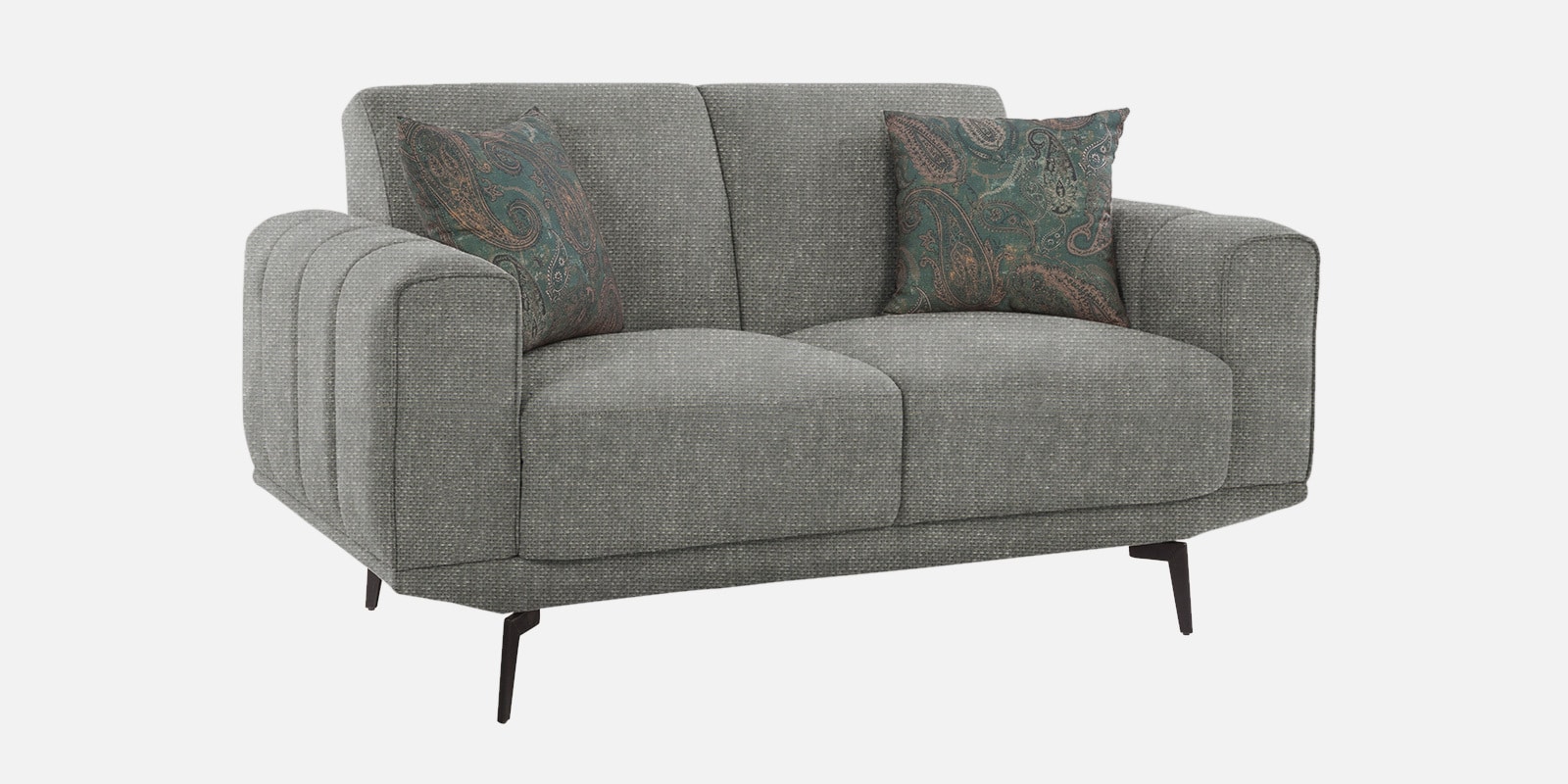 Lebanon Chenille Fabric 2 Seater Sofa In Steel Grey Color