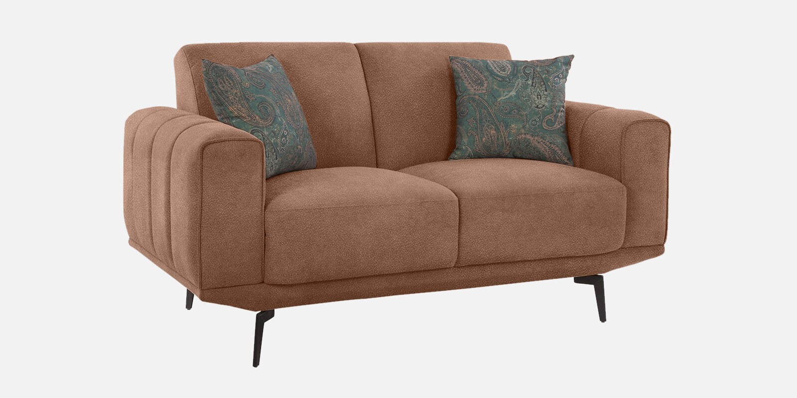 Lebanon Vegan Leather 2 Seater Sofa In Bright Brown Colour