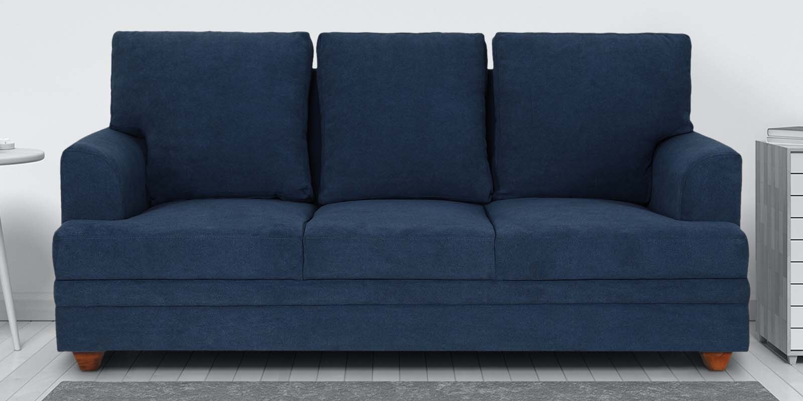 Buy Leipzig Fabric 3 Seater Sofa in Blue Colour at 42 OFF by Solace