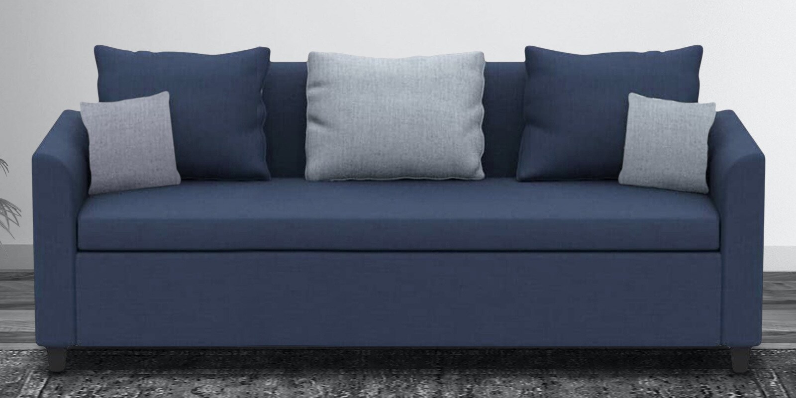 Buy Lenorio Fabric 3 Seater Sofa in Blue-Grey Colour at 47% OFF by ...