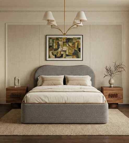 Le Dame Queen Size Bed In Acacia Wood Finish