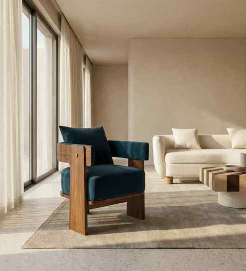 Le Roi Lounge Chair In New Teal  Finish
