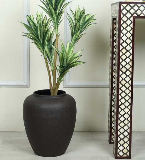 Leather Luxe Premium Brown Finish Planter