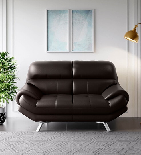 Leatherette 2 Seater Sofa in Coffee Brown Colour