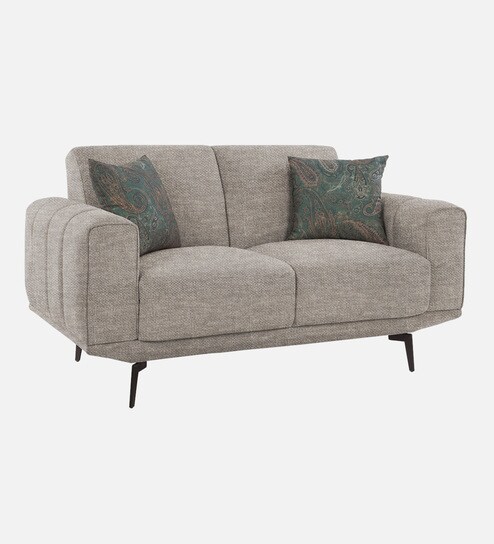 Lebanon Chenille Fabric 2 Seater Sofa In Ash Grey Colour