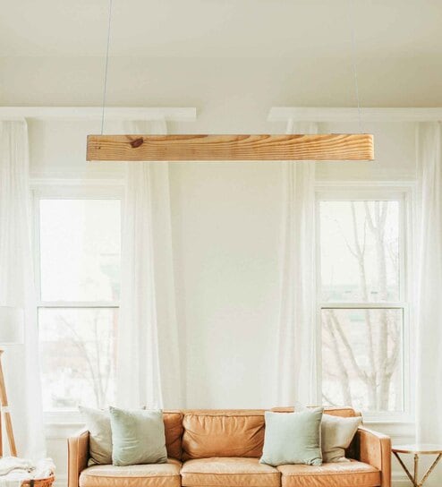 LED 4 Ft Solid Pine Wood Defined Edge Hanging Light- Colour Temp -4000K