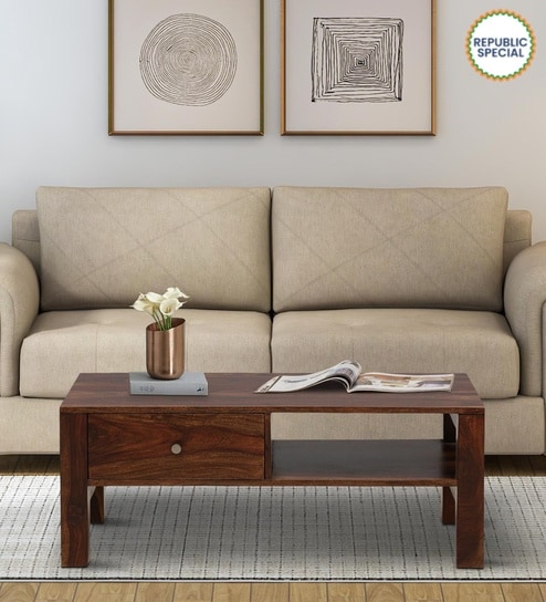 Leeds Sheesham Wood Coffee Table in Scratch Resistant Provincial Teak Finish