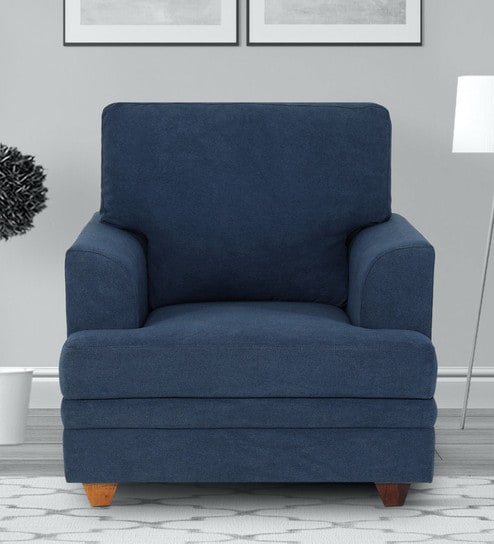 Leipzig 1 Seater Sofa in Blue Colour