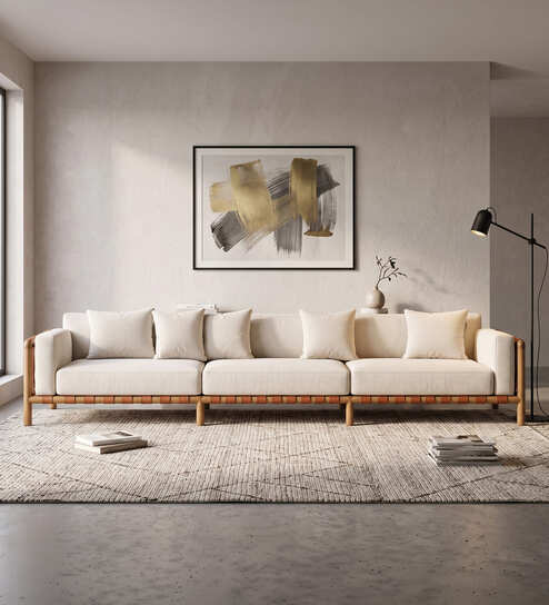 Leiro 3 Seater Sofa In White Colour Leiro 3 Seater Sofa In White Colour