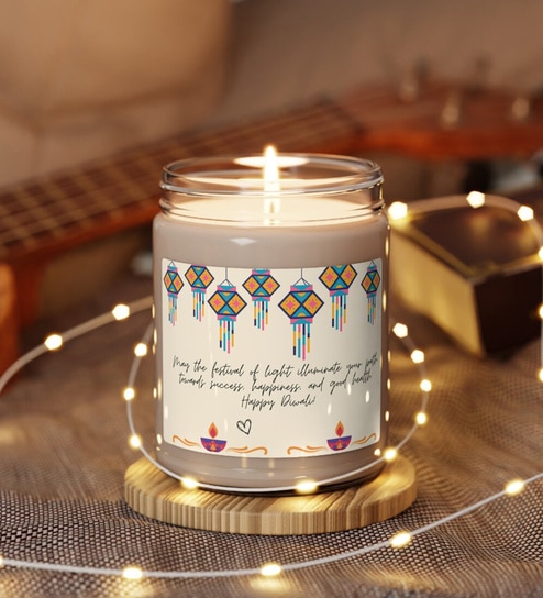 Lemongrass Scented Diwali Festive 6Oz Glass Jar Candle