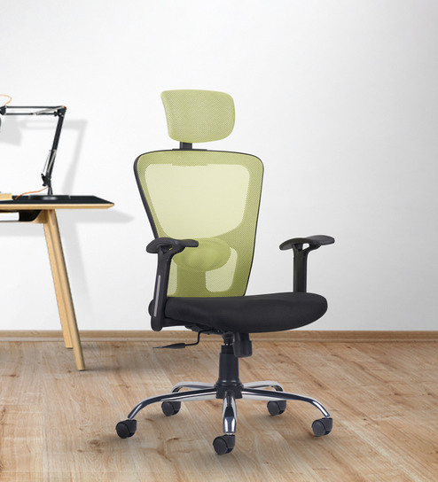 Leo Wave Breathable Mesh Ergonomic Chair in Green Colour