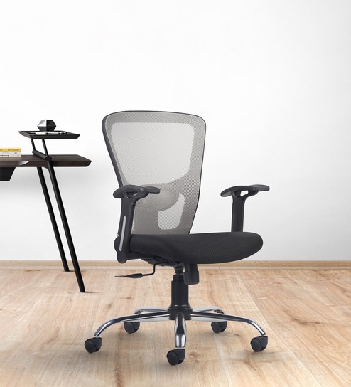 Leo Wave Breathable Mesh Ergonomic Chair in Grey Colour