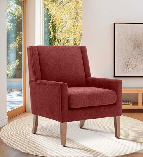 Leston Upholstered Fabric Arm Chair in Copper Colour